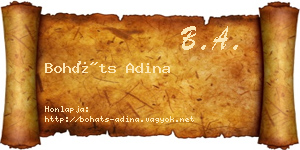 Boháts Adina névjegykártya
